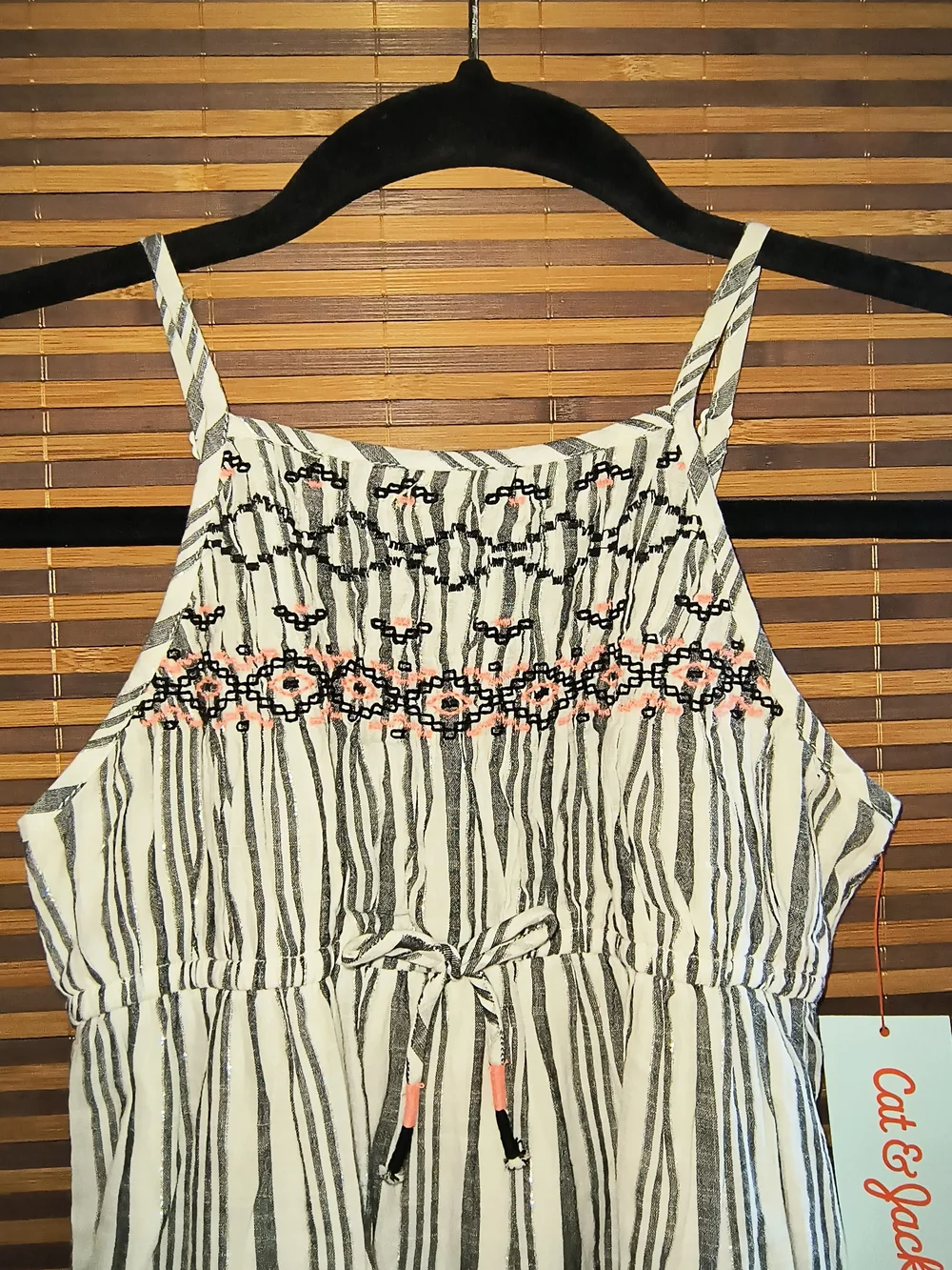 Cat & Jack Striped Halter Maxi Dress with Pink Trim